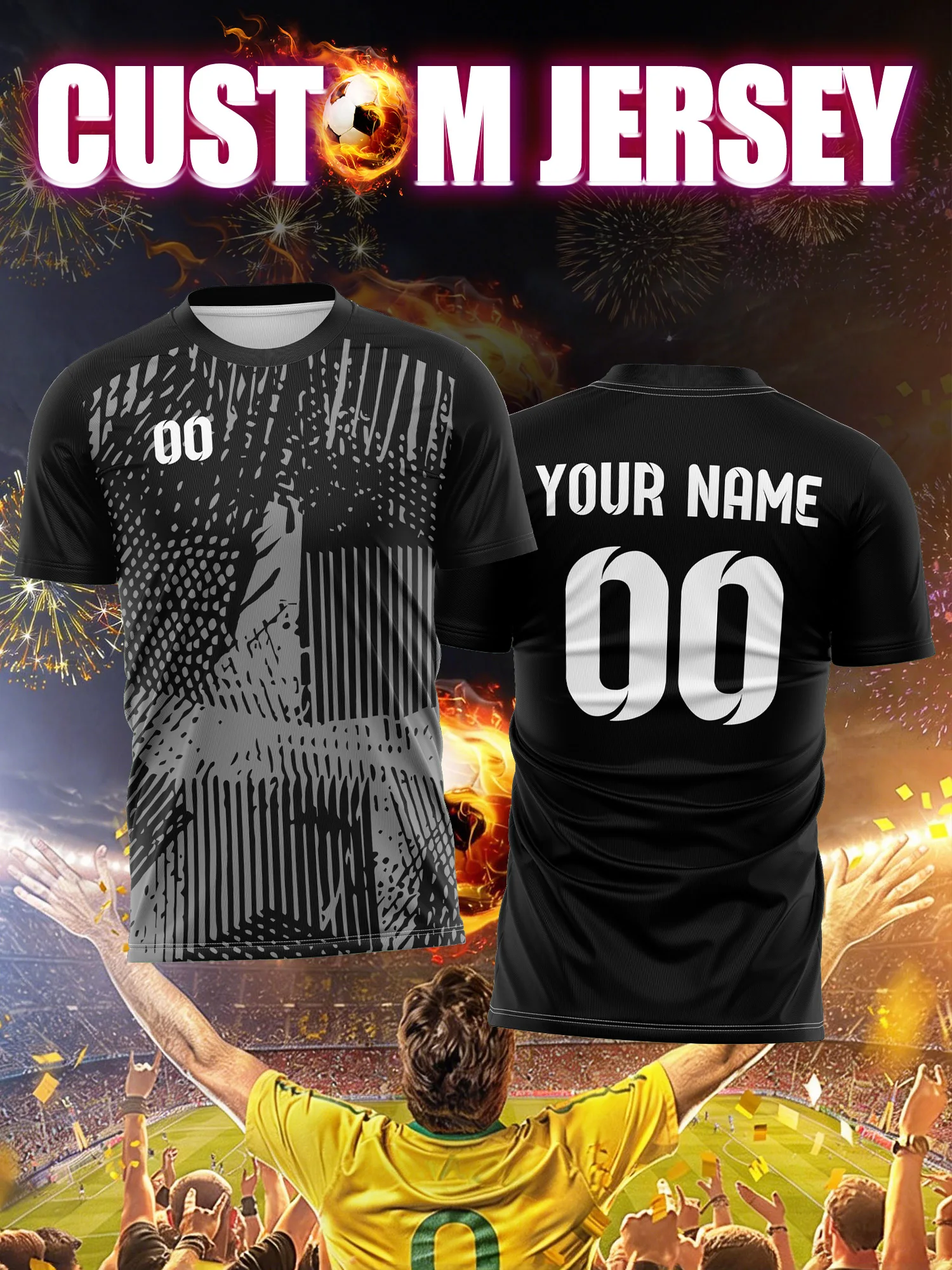 

Custom Image Number Name Soccer Jersey,Tween Custom Fit Kit,Lightweight Quick Dry Pre-Teen Soccer Training Wear
