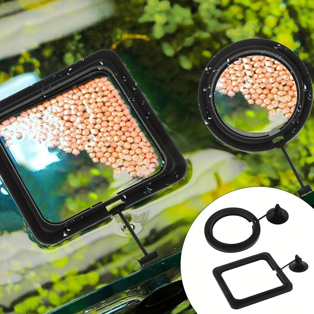 2-Pack Floating Feeding Ring System with Suction Cup Base and Adjustable Feeding Station - Suitable for Guppies, Goldfish, and Betta Aquarium Feeders, Can Float Residue for Filtration, Provides a Fish Food Dispenser for Aquariums