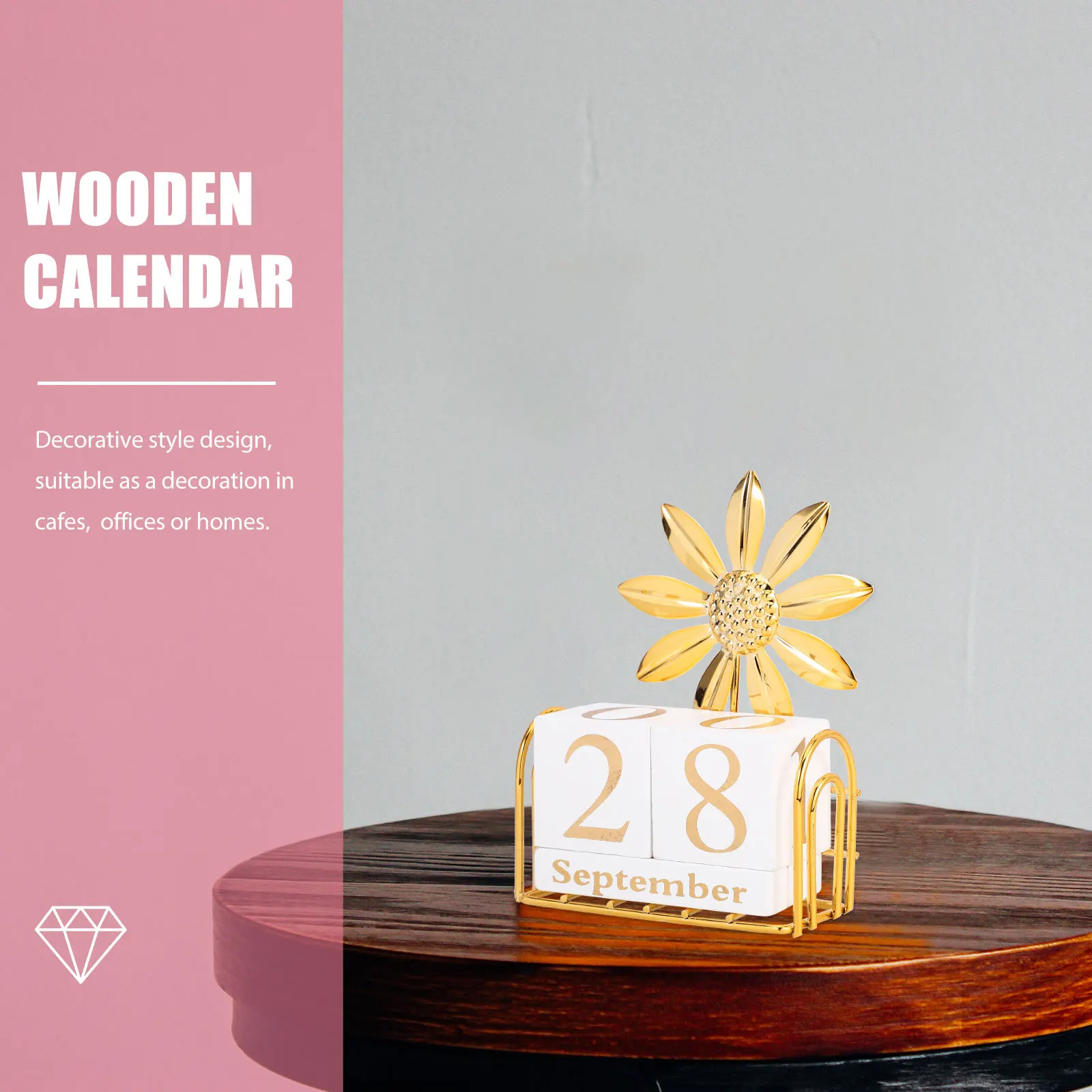 1 Set Household Perpetual Calendar Perpetual Decorative Table Stand Household Daily Use Desktop Block Calendar