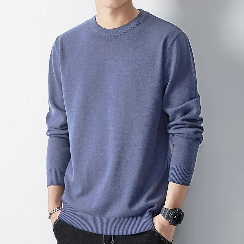 

Men's Long Sleeve Knit Pullover Skin Friendly Sweater Autumn Winter Thermal Warm Classic Sweater Lightweight Comfortable Sweater