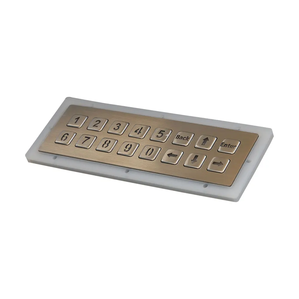 Backlight Stainless Steel Industrial Keyboard With 16 Keys For Self Service Kiosk 2X8 Metal Rugged Telephone Entry Keypad