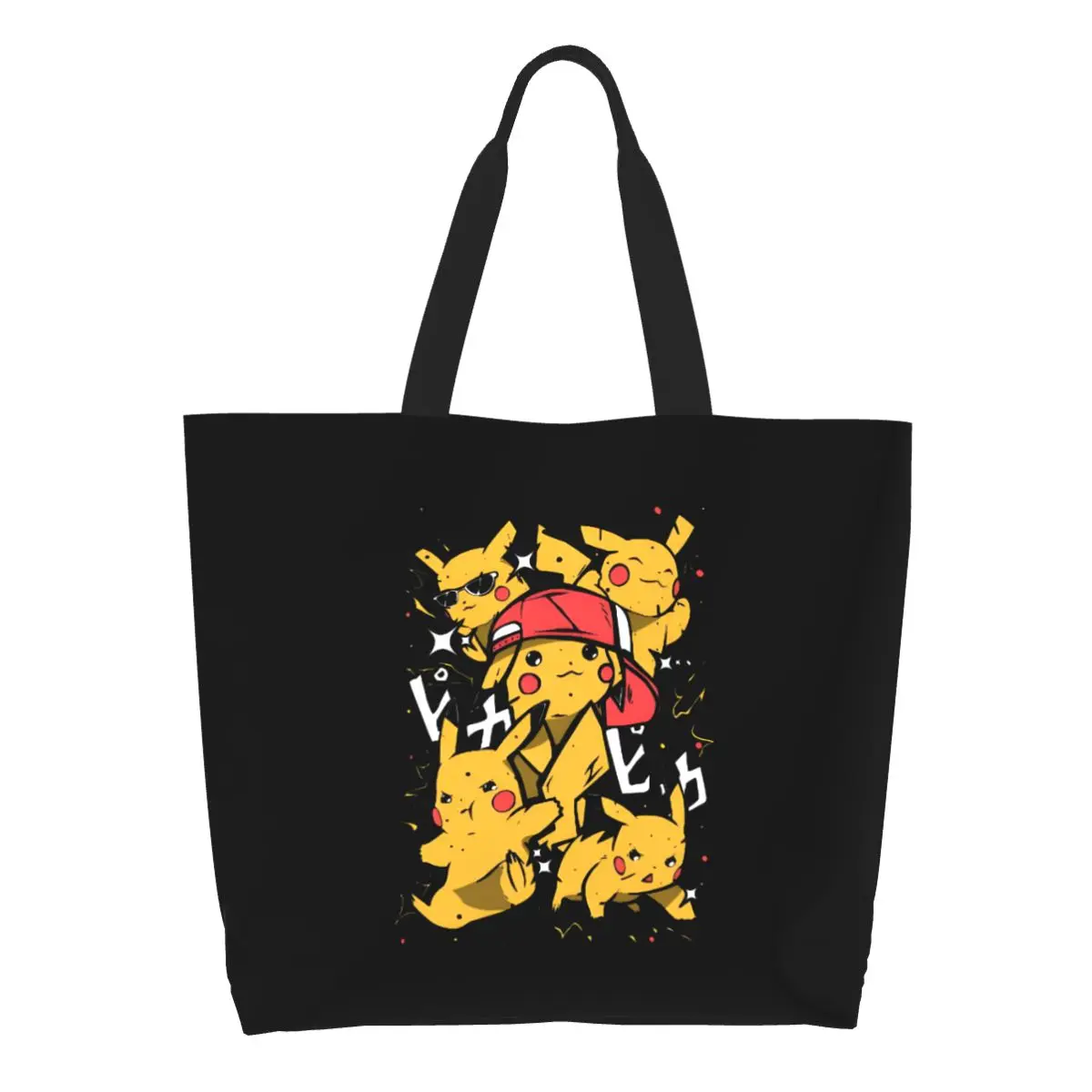 

Сумка для покупок P-Pikachus на заказ, женская парусиновая сумка через плечо, прочная серия, сумки для покупок для видеоигр, продуктов