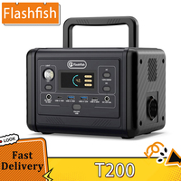 Flashfish T200 200W Portable Power Station, 153.6Wh LiFePO4 Battery, 400W Surge, Pure Sine Wave AC, 6 Outputs, Solar Generator