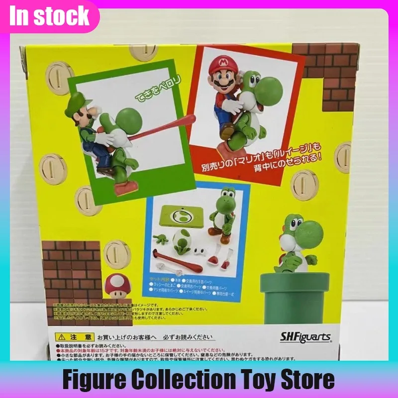 bandai-shf-super-mario-yoshi-destocke-figurine-d'action-d'anime-modele-de-collection-jouets-ornements-cadeaux-pour-enfants-et-adultes