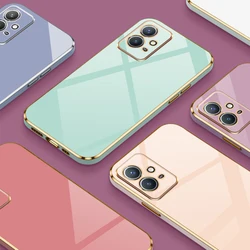 For Vivo Y75 5G Case Luxury Square Plating Vivo Y55 5G Phone Case ShockProof Silicone Back Cover Fundas