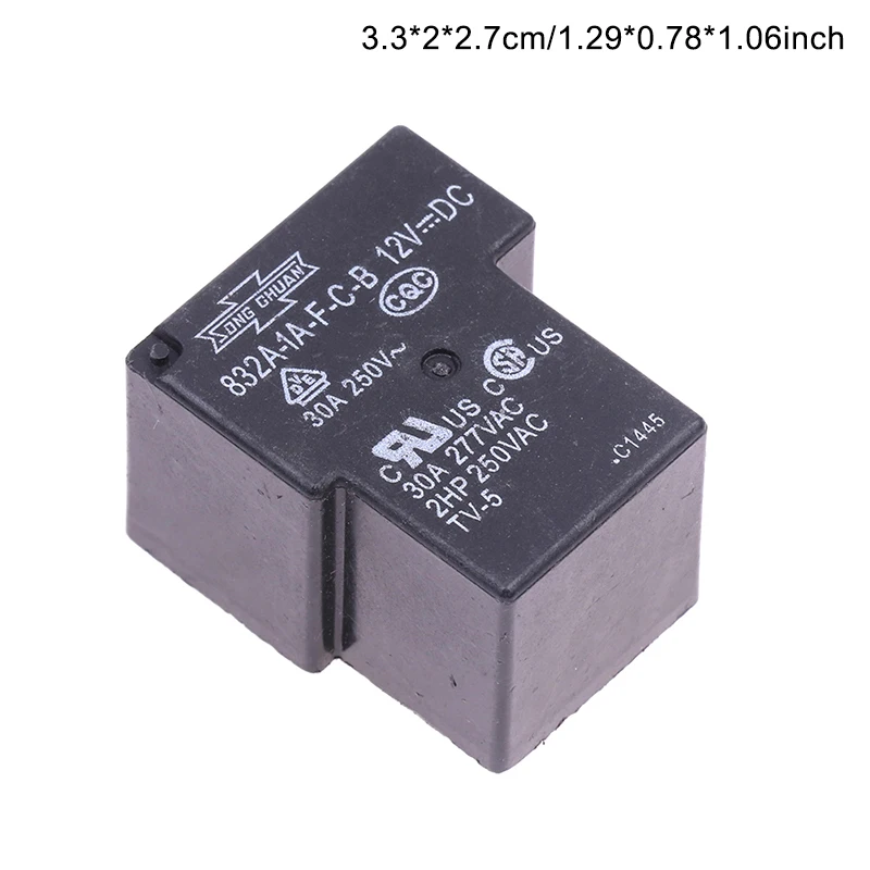 Hot! 2 PCS 12V Relay 832A-1A-F-C-B 12VDC 30A 4Pins Electromagnetic Relay Home Appliance Relays