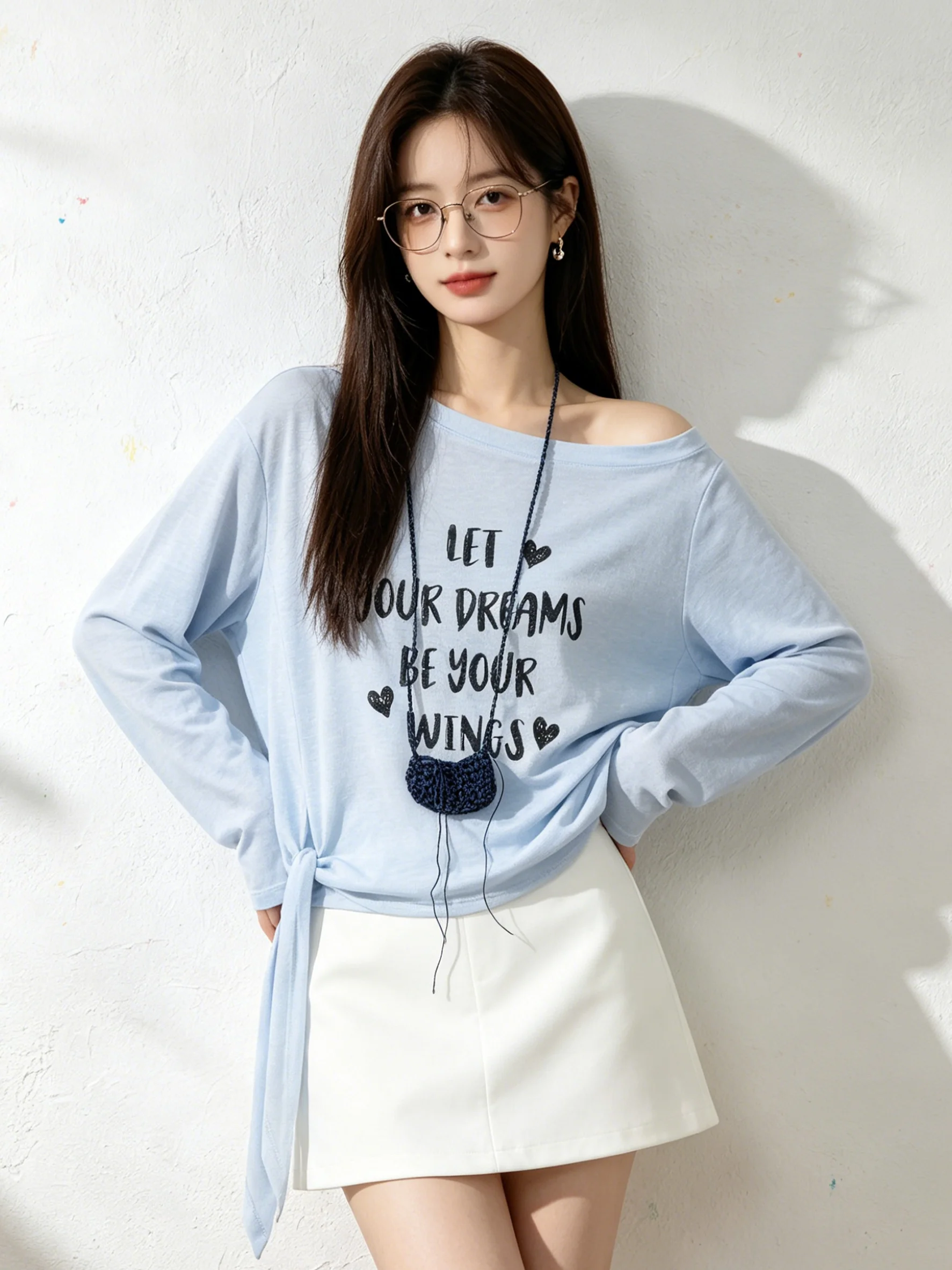 Loose Fit Long Sleeve Letter Print Sun Protection Shirt Korean Style Breathable Summer New Arrival Skin-friendly Casual Top