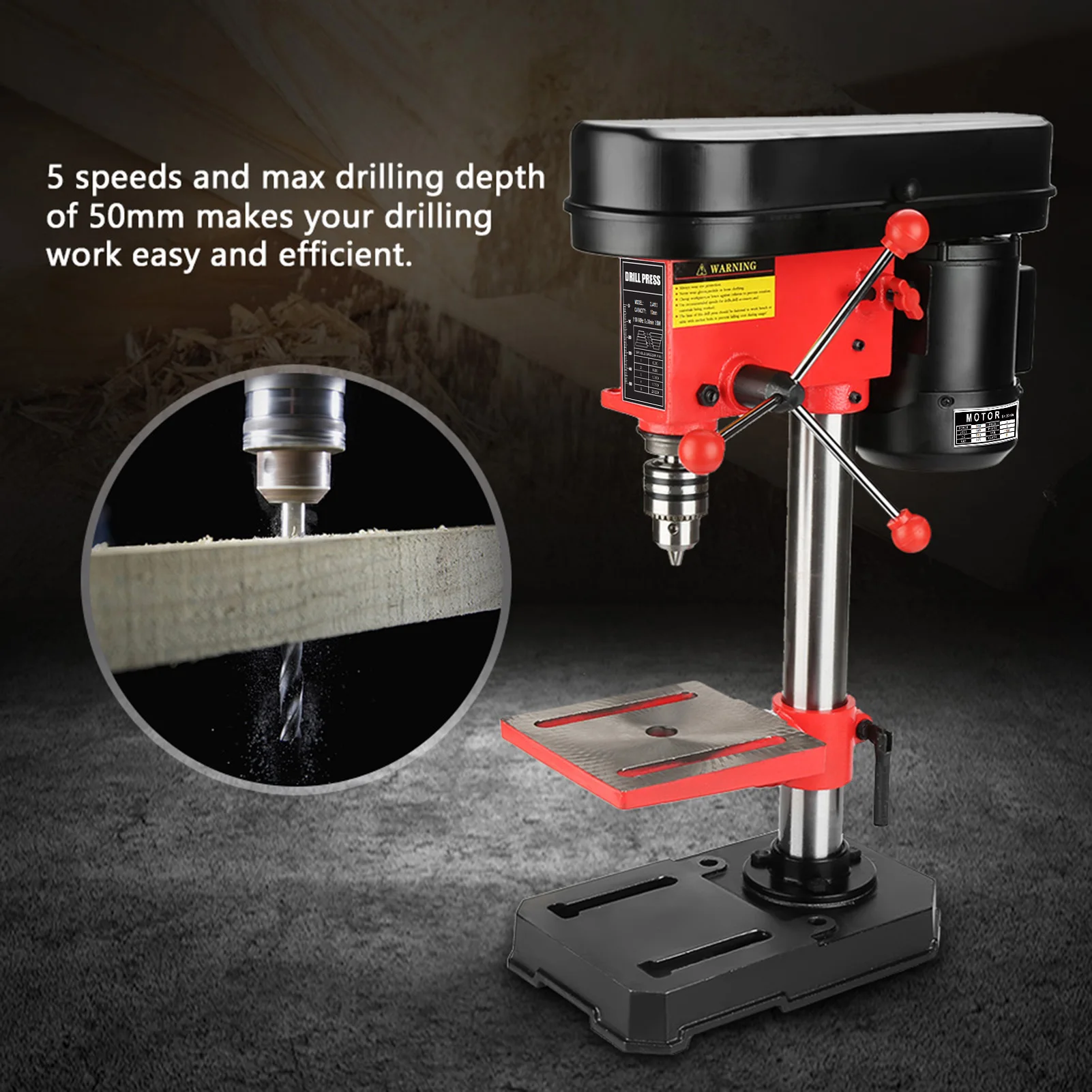 

Bench Drill Drill Bench Workbench Repair Tool Bench Drill Press Stand Workbench Mounted 350W 5 Speed 50mm Drill Machine
