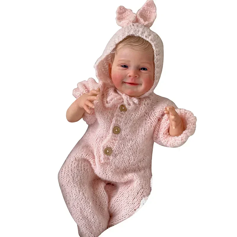 

19inch 48cm Soft Cloth Body Sebastian Lifelike Hand Draw Hair Toddler Baby Girl Doll