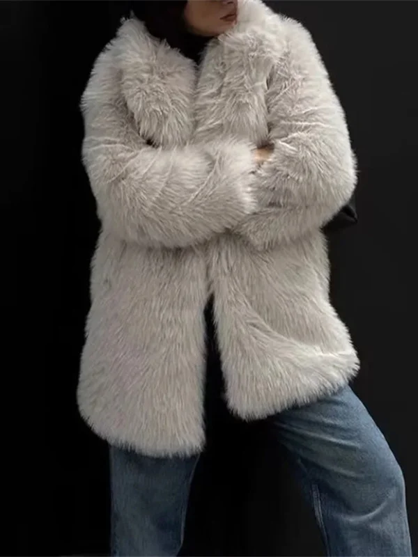 Cappotto da donna in pelliccia sintetica di media lunghezza Autunno Inverno Nuovo Sle Sensation di lusso Cappotto per capelli artificiali Vestibilità ampia Sle europeo