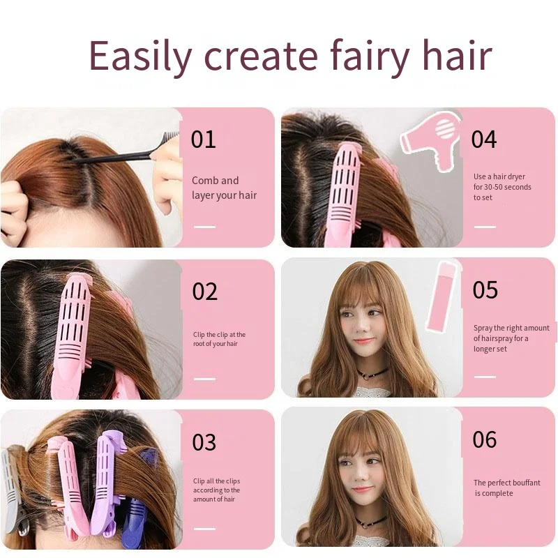 2Pcs Volumizing Hair Root Clip and Rat Tail Comb Hair ,Fluffy Wave Volume Hair Clip Hair Root Curler Hair Styling Tool