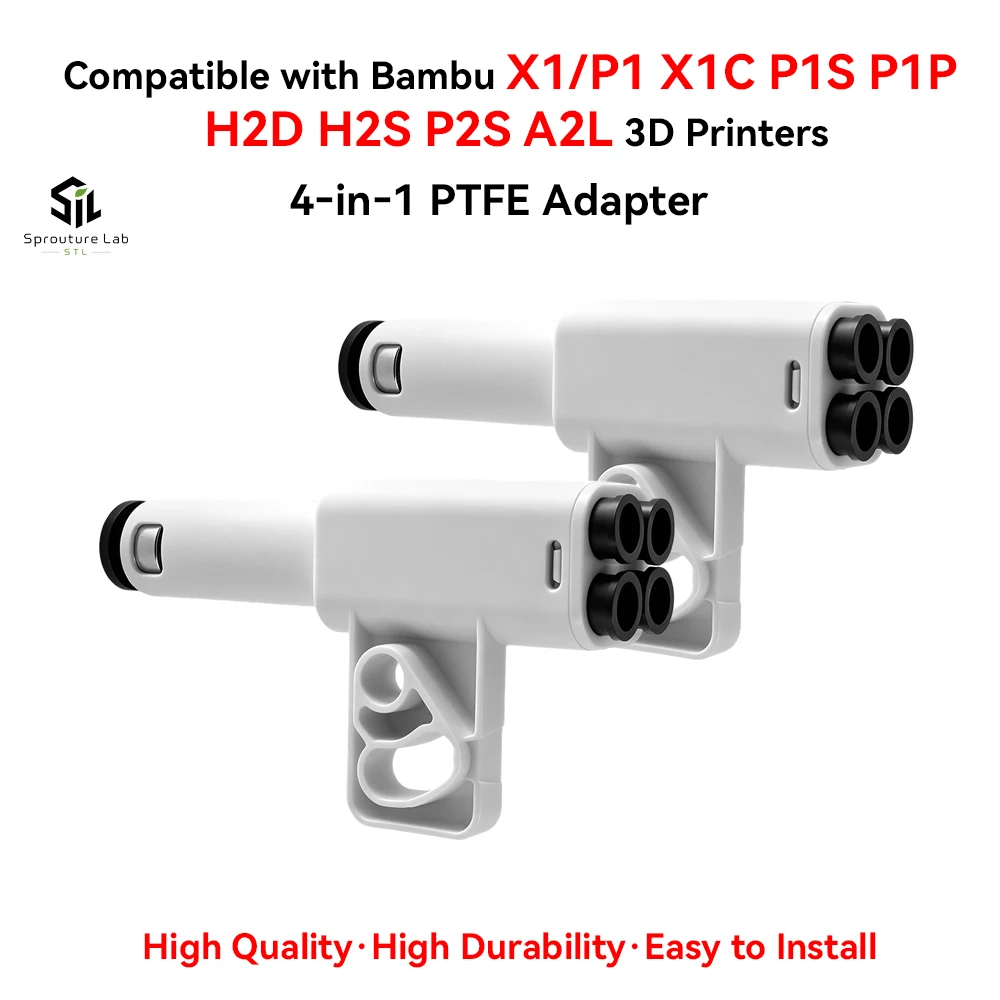 For bamboo 4-in-1 PTFE Adapter Material Pipe Expansion Port for Bambu X1/P1 X1C P1S P1P H2D H2S P2S A2L