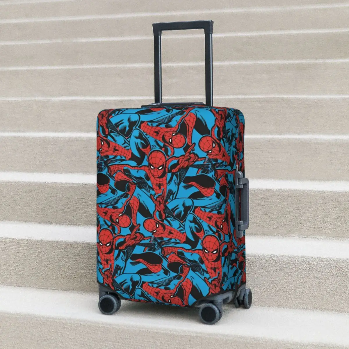 Retro Spider Man Web Shooting Suitcase Cover Flight Practical Luggage Supplies Cruise Trip Protection