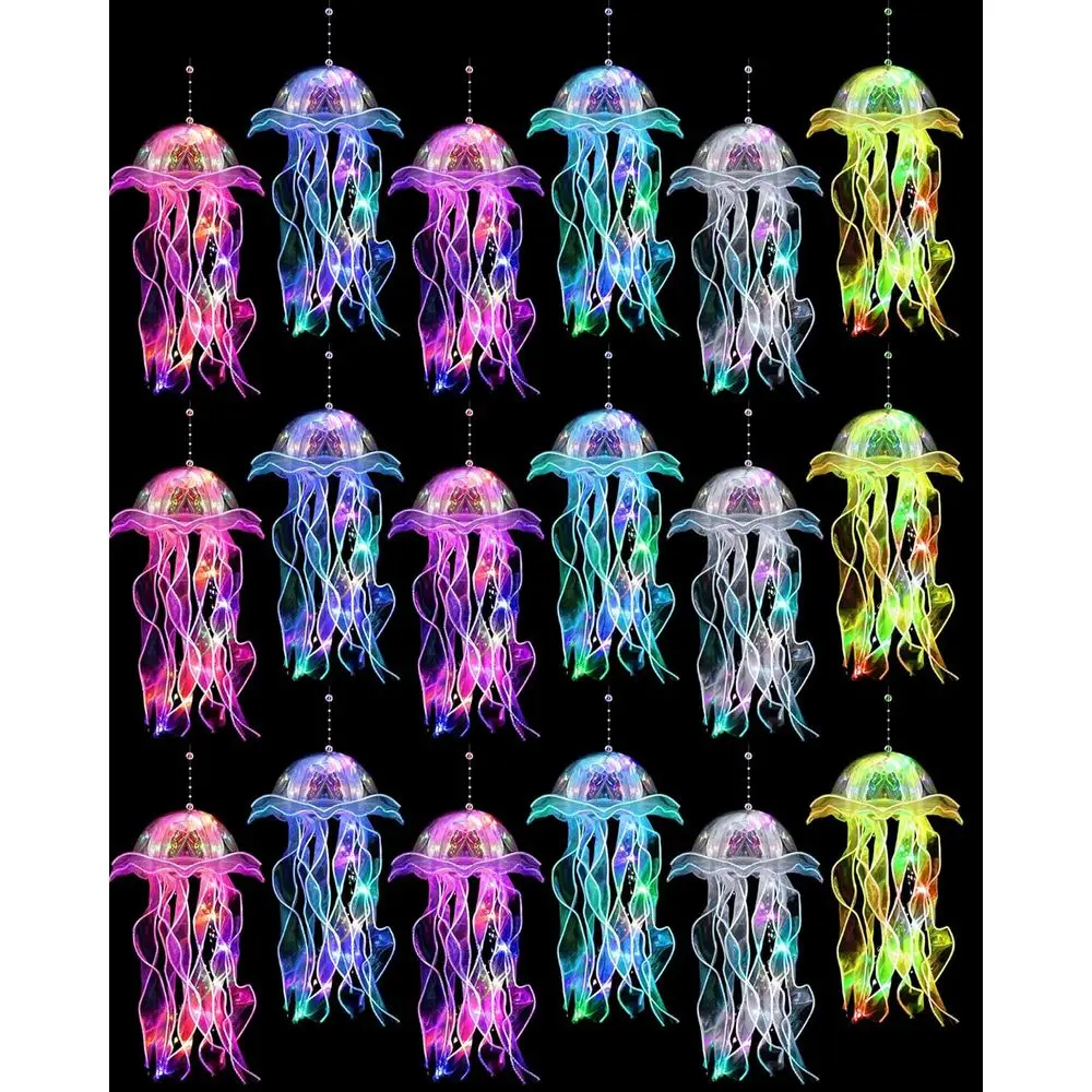 

18 шт. желейных фонариков-ламп, 6 цветов, подвесные декоративные светильники для вечеринок в стиле русалок или подводного мира, украшения для вечеринок.