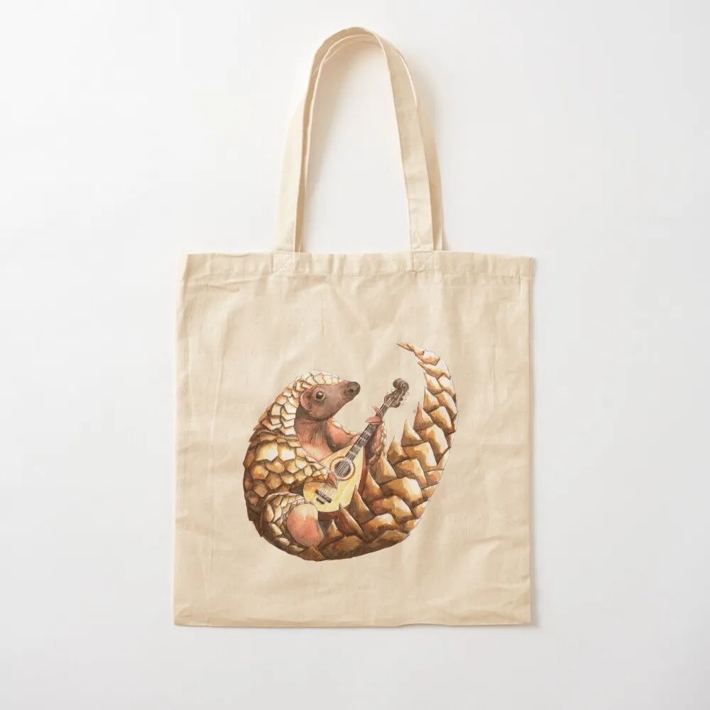 Pangolin playing the Mandolin Tote Bag canvas tote bags shopper bag women Canvas Tote Bag