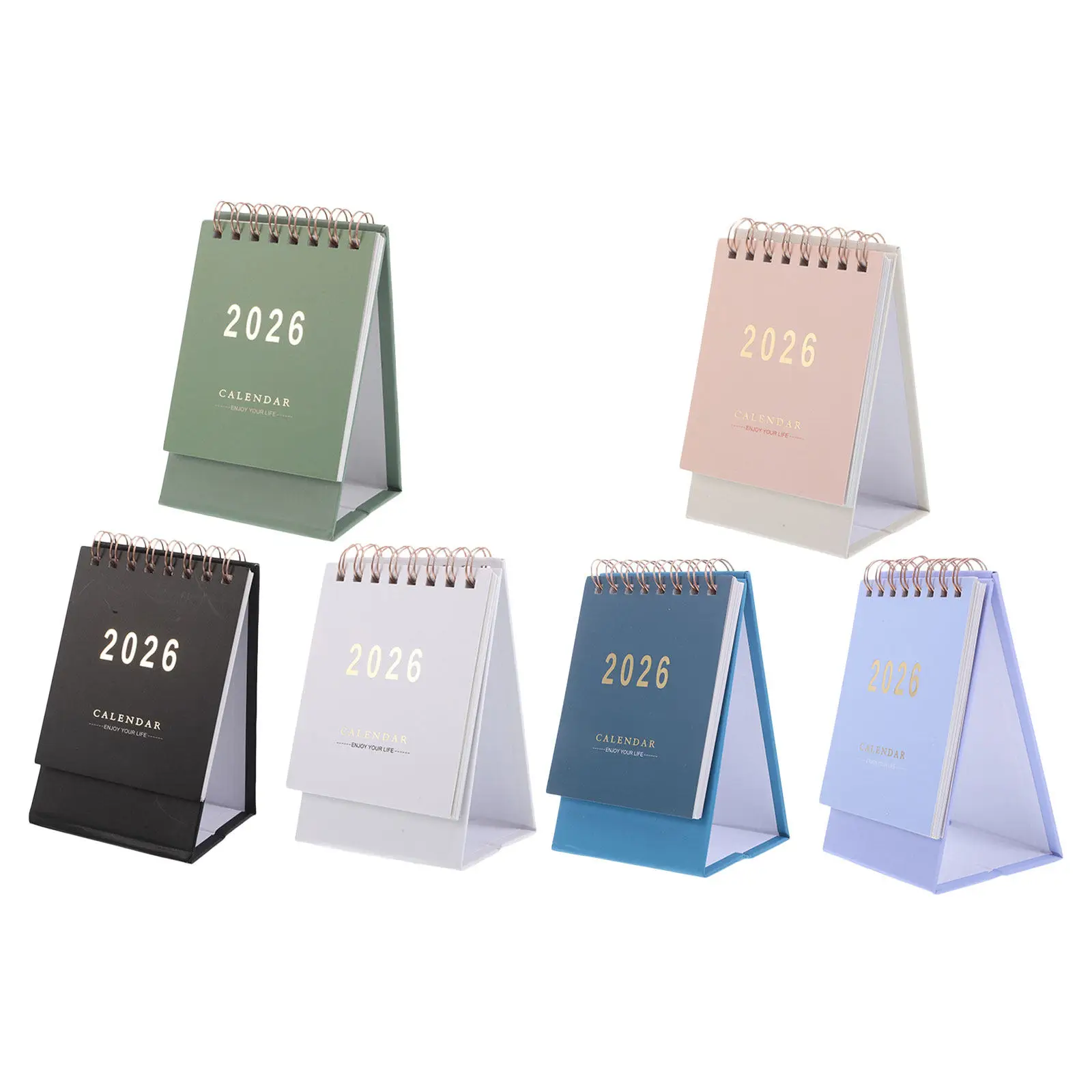 

6Pcs 2026 Desk Calendar Mini Foldable Monthly Tear Off Daily Planner Small Standing Desk Calendar Organizer Office Desktop