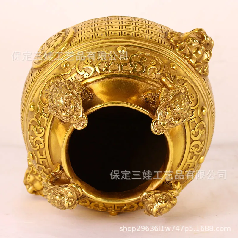 Wholesale Brass Three-Legged Golden Toad Lion Head Saving Bank Money Box Craft Ornament