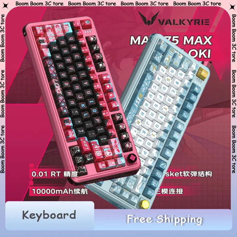 

VALKYRIE VK MAG 75 MAX Magnetic Axis Keyboard Three Mode RGB Hot Swap Gasket 0.01mmRT 8K Return Rate Low Latency Gaming Keyboard