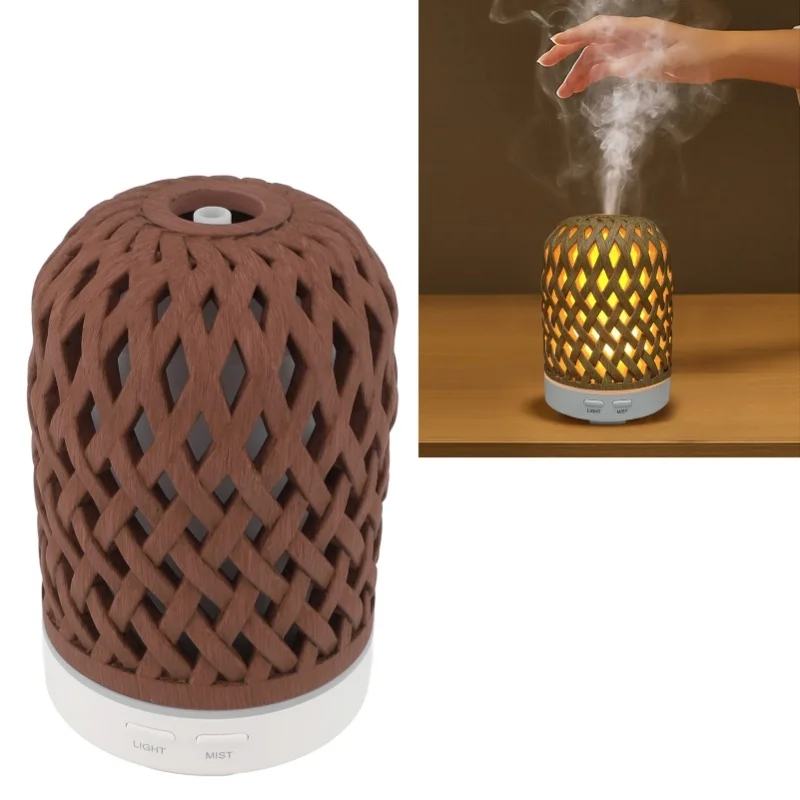 

Увлажнитель для ароматерапии, бытовой бесшумный ночник, увлажняющий диффузор для ароматерапии, автоматическое отключение, зерно темного дерева, 100-240 В