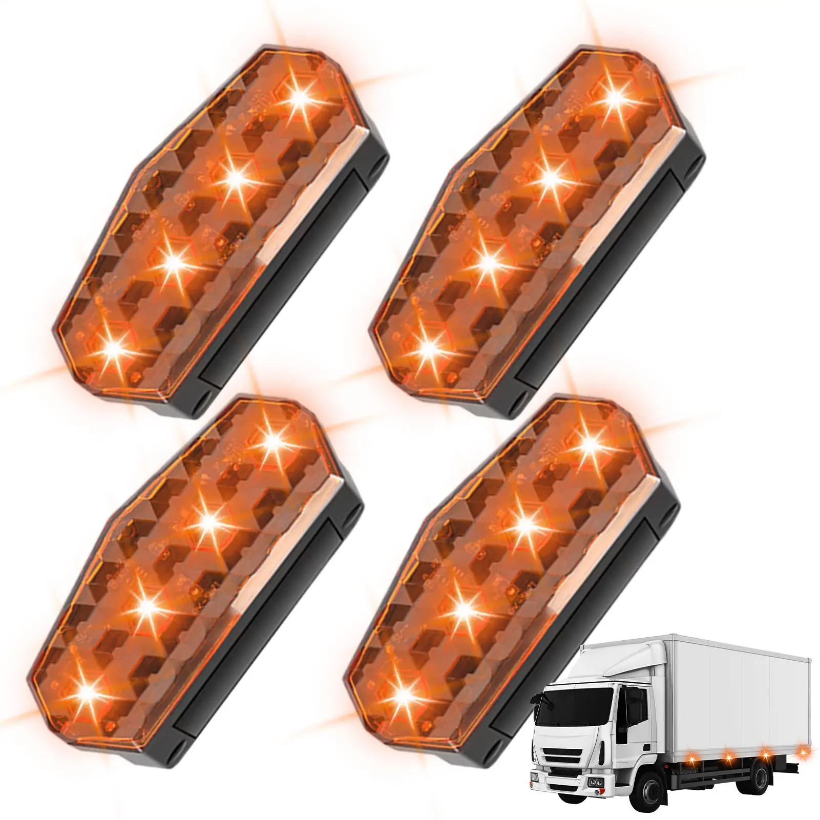 

Стробоскопические мигающие огни для предотвращения столкновений для легковых автомобилей, грузовиков, 4 шт., высокояркие автомобильные сигнальные приспособления в сборе для