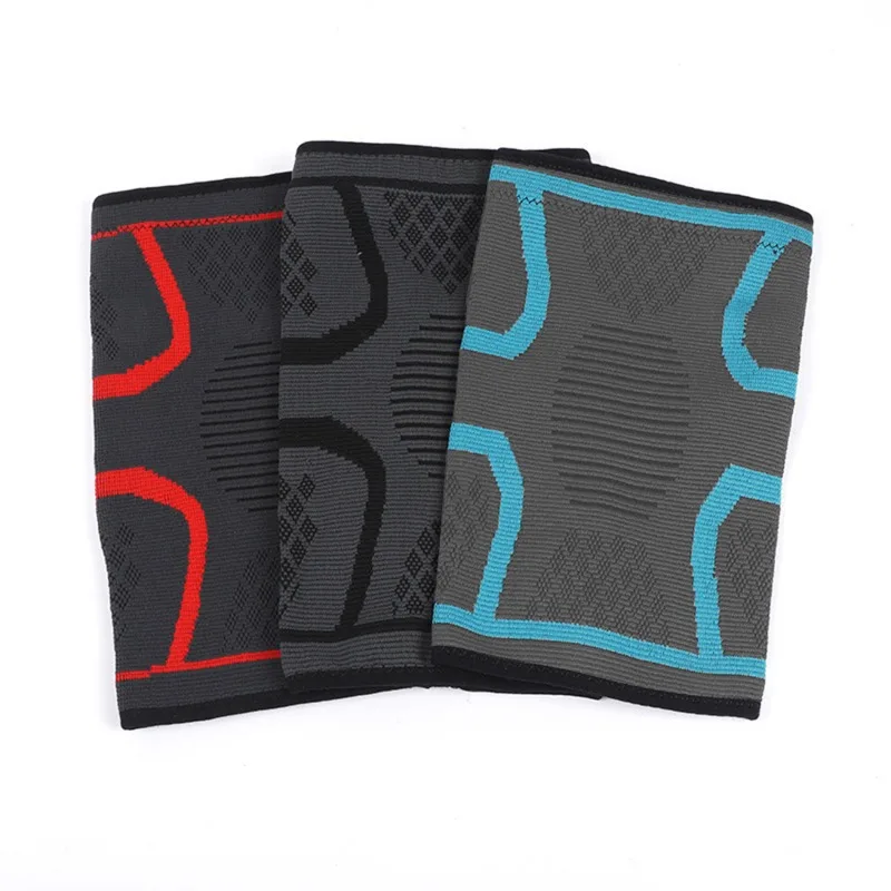 1PC 남자 피트니스 러닝 사이클링 무릎 지원 교정기 농구 배구를위한 탄성 나일론 스포츠 압축 무릎 패드 슬리브