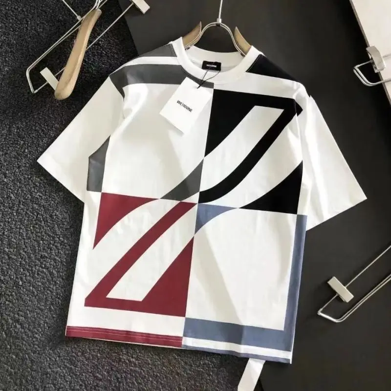 Men\'s Clothing Summer High-end Short-sleeved T-shirt Light Luxury All-match Design Letter Element Top