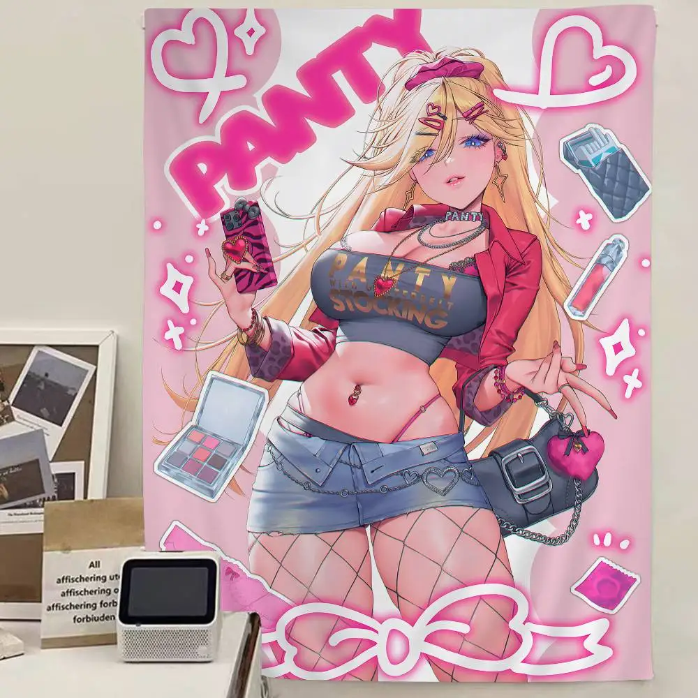 Japanese Anime P-panty And Stocking Cartoon Tapestry Wall Hanging Decoration Household Home Decor