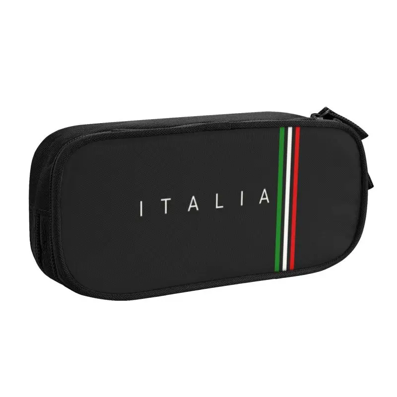 Italy Flag Pencil Cases for Boy Girl Big Capacity Italy Qatar Pen Box Bag School Accessories