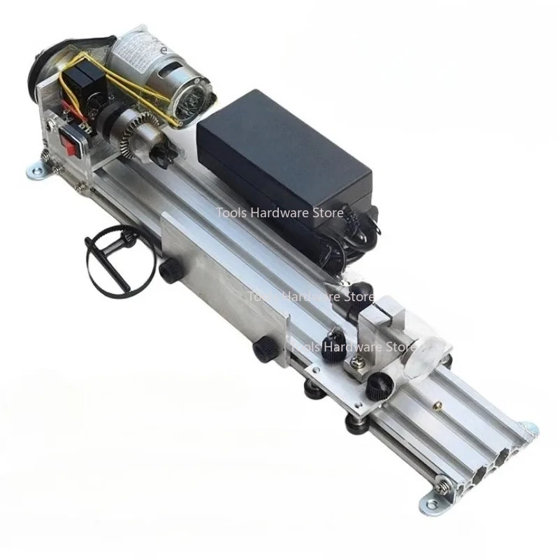 Lathe Polishing Machine Mini Metal Woodworking Lathe Stepless Speed Regulation High Precision Mini Lathe Beads Machine 220V 80W