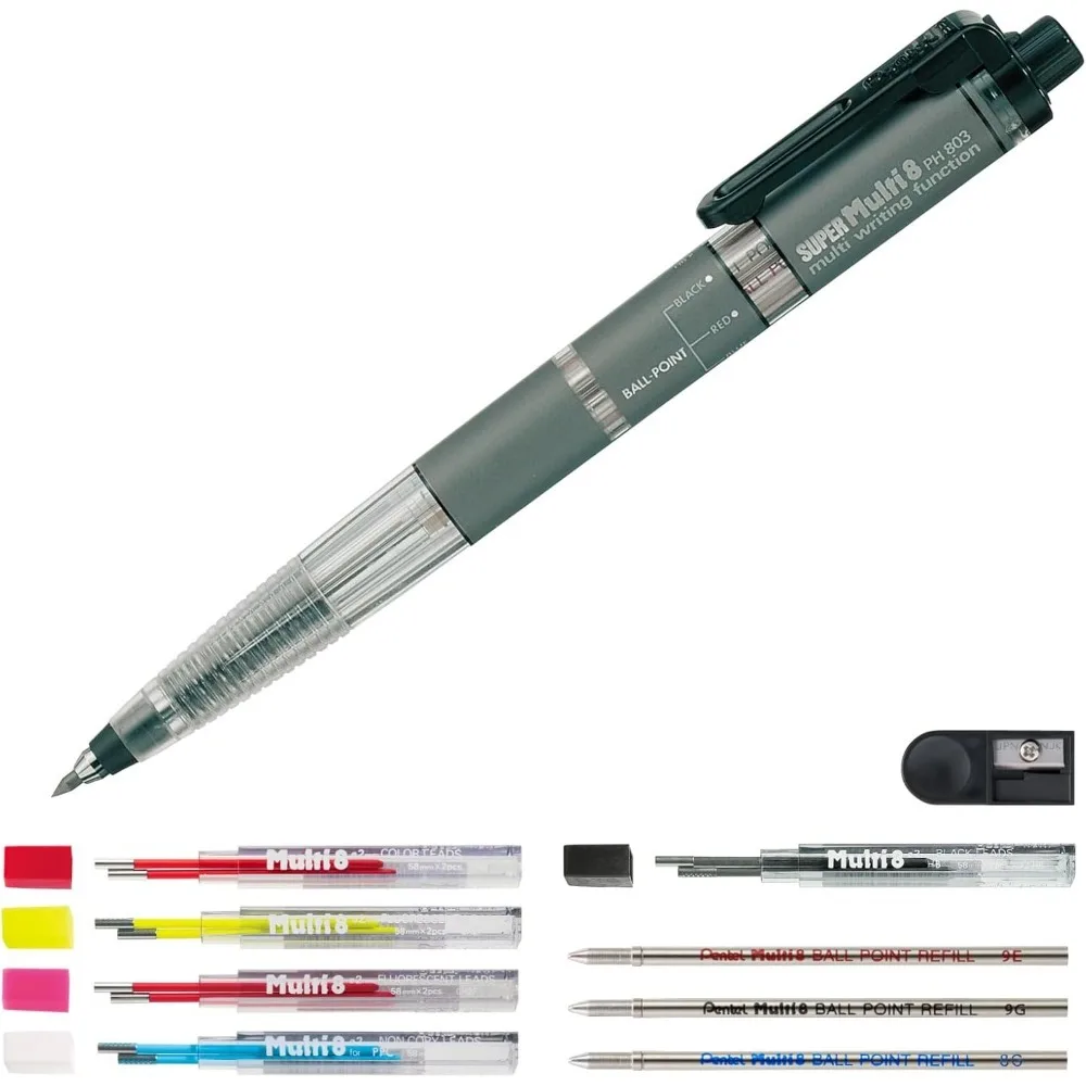 Pentel PH803 Super Multi 8 Mechanical Pencil ,drawing Pencil School Office Art Stationery Automatic Mechanical Pencil