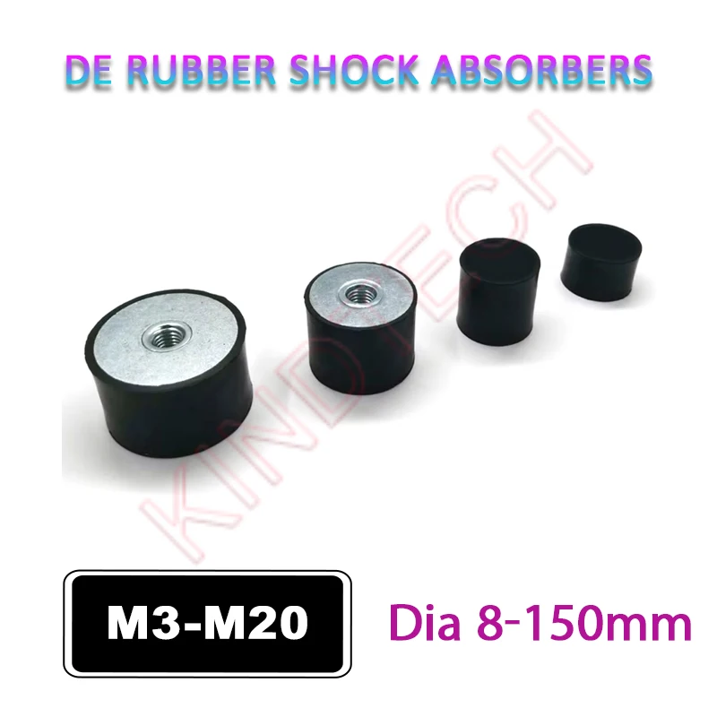 1-10Pcs Single Thread Female-End M3 M4 M5 M6 M8 M10 M12 M16 M20 Rubber Shock Absorber Isolation Mount DE-Type Damper Dia 8-150mm