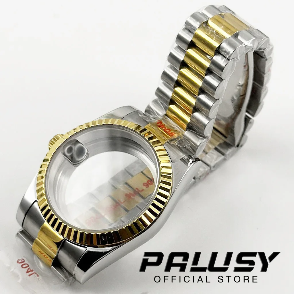 جراب ساعة ياقوت مقاوم للماء ، سوار رئاسي كريستالي ، حافظة منحنية مخدد ، NH34 ، NH35 ، NH36 ، NH38 ، ETA2824 ، PT5000 ، 36 ، 40