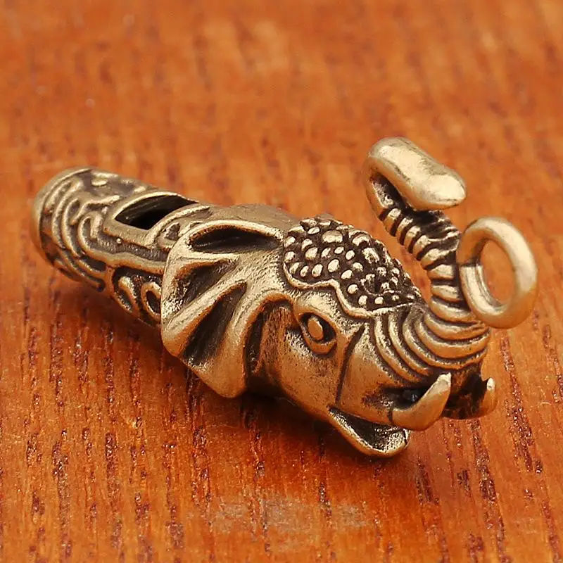 Vintage Brass Whistle With Dragon Carving High Decibel Sound Perfect For Outdoor Hiking Camping Emergency Use