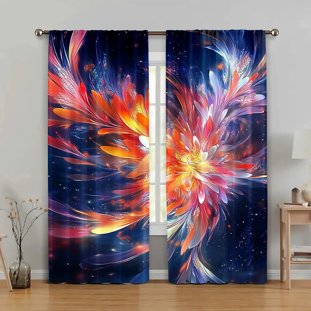 

2pc, Clearance Sale Curtain (20.67x45.67in,29.53x65.35in,29.53x102.36in,41.34x90.55in,51.18x82.68in) Fractal flower art 100%