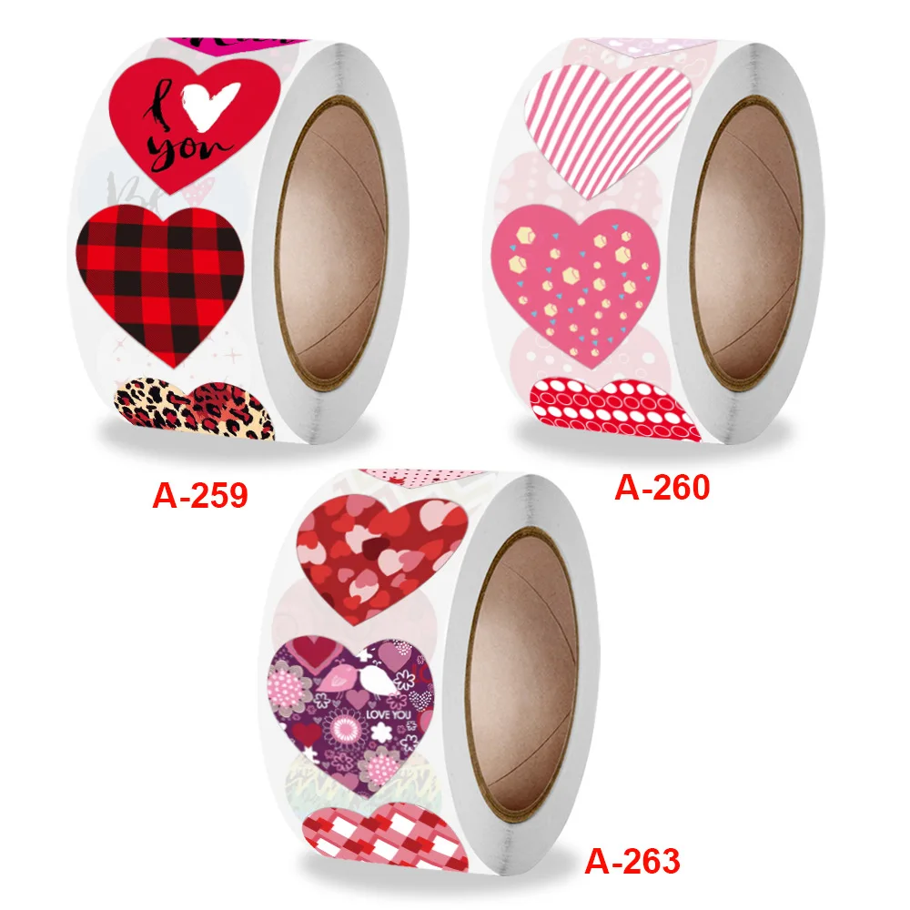 Valentine's Day Romantic Heart Shape Sticker for Gift Wrap Decoration Creative Paper Crafts Supplies