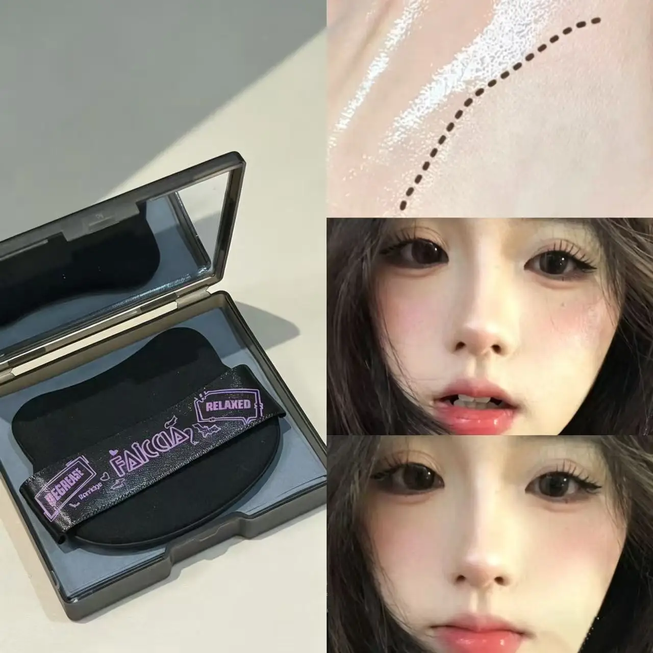 Faiccia Cute Oil Absorbing Sheets with Puff Efficient Oil Control Matte Fresh Skin for Students Office Workers