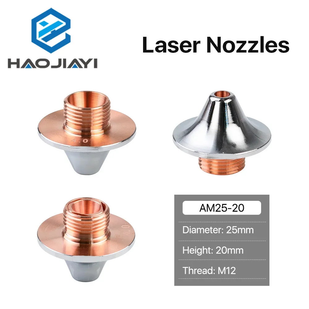 OEM Amada Single Layer Double Layer Nozzles Dia 25mm H20 M12 Caliber 0.8-4.0mm for Fiber Laser Cutting Head