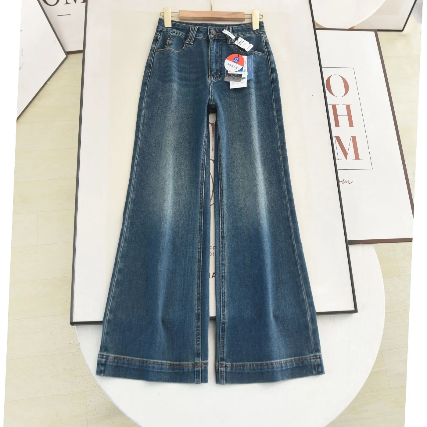 

High Waist Slimming Vintage Stretchy High Waist Bell Bot Jeans Women's Straight Leg Jeans High Waist Stretchy Denim Pants