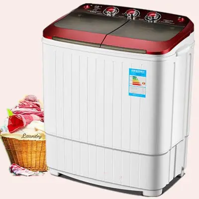 Semi-automatic Washing Machine  Compact Twin Tub Laundry Machine  Washer  Low Noise & Energy Saving for Household Use