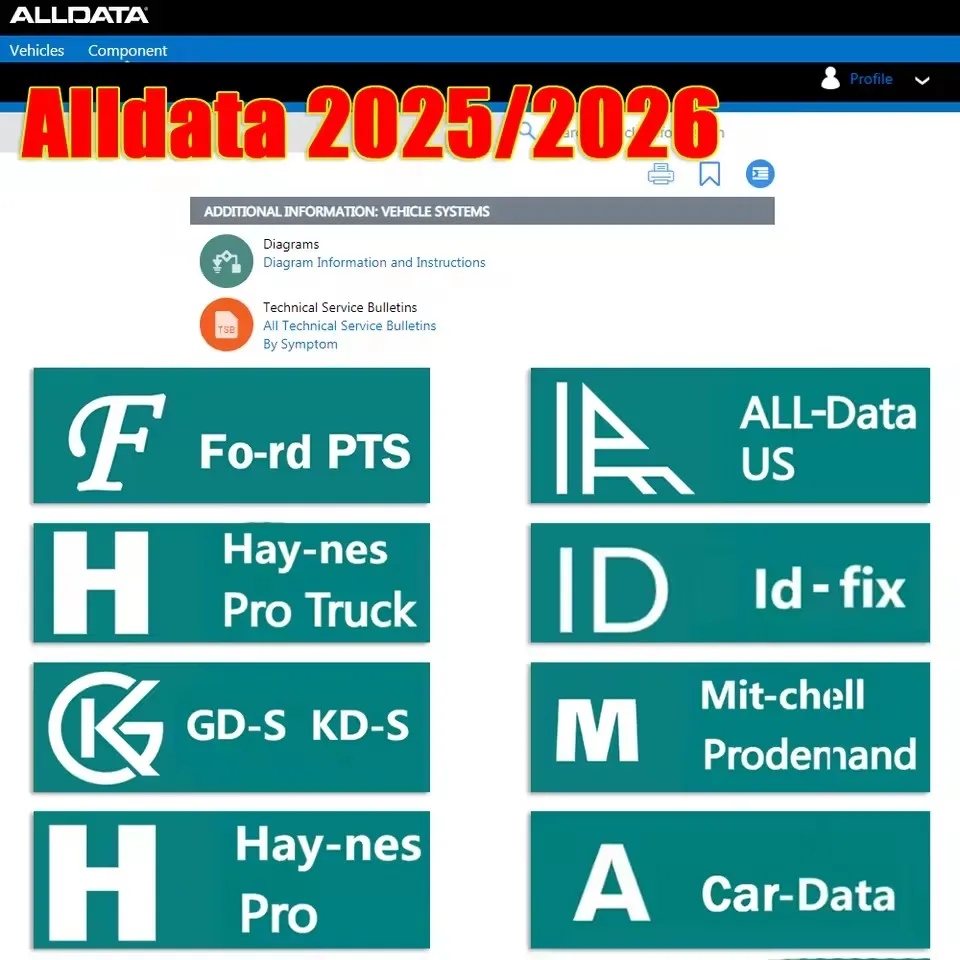 

2026 Online Account for Alldata Car-data Newest Car Repair Software for Car-Data All data EU Hay-nes PRO Support Mobile/PC Login