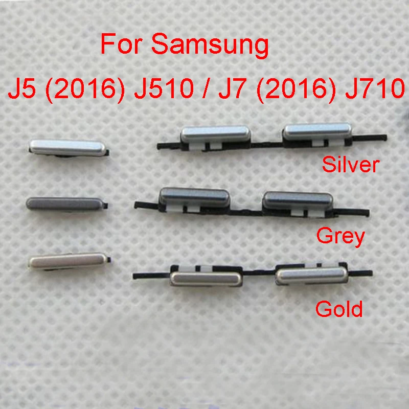 1 conjunto (2 peças) botões de alimentação e volume com chave lateral para Samsung Galaxy J5 (2016) J510 J510F J5108 / J7 (2016) J710 J710F J7108