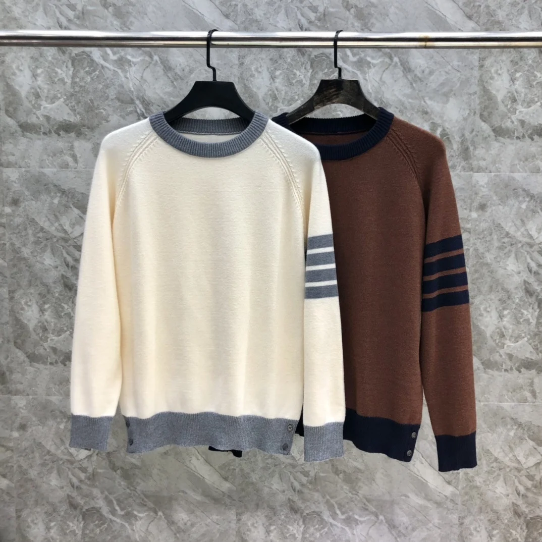 

Мужской свитер с круглым вырезом из высококачественной австралийской шерсти, с заниженной линией плеча, повседневный, с длинными рукавами, осенне-зимний