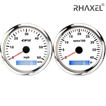 Sada budíků RHAXEL 85mm (3 3/8'') rychloměr GPS počítadlo kilometrů 0-80 mph otáčkoměr 0-6000 ot./min pro traktory, dodávky, čtyřkolky, plavidla 12V 24V 10 nejlepší prodej rychloměr traktoru - №5