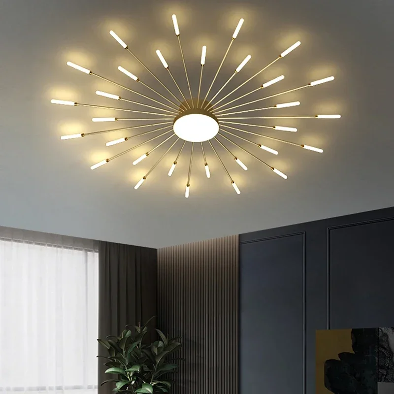 

LED Gold/Black round Base Ceiling Light Acrylic Indoor Lighting Luster for Bedroom Hall Living Room - Modern Frame Fixture