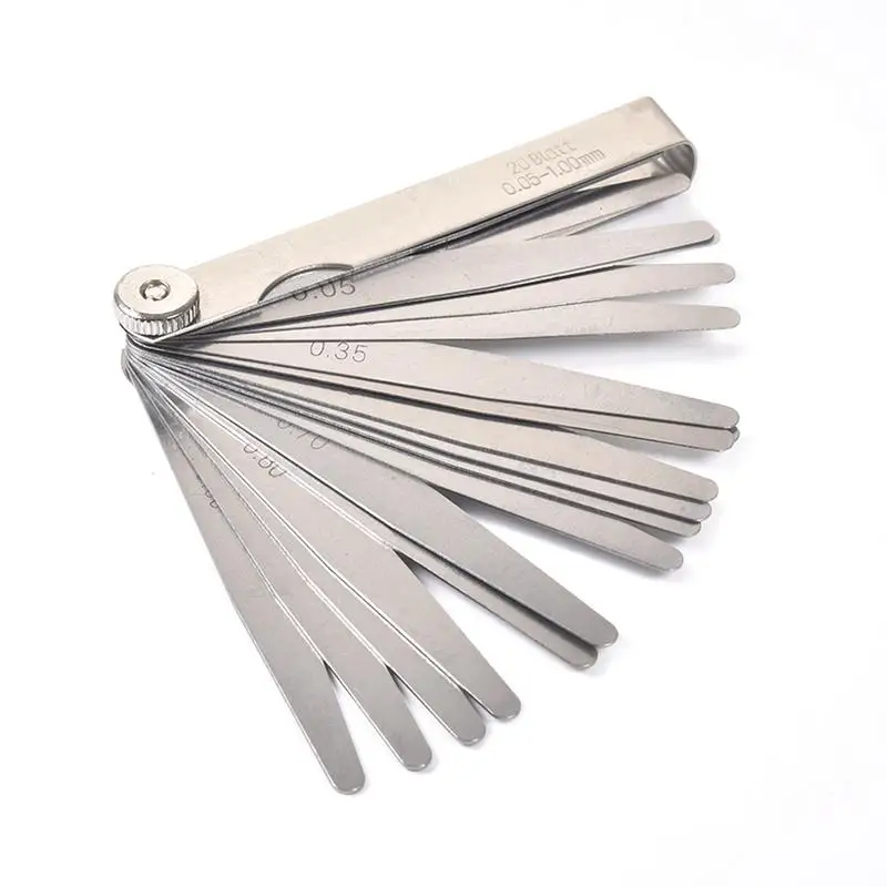 1 zestaw 17/20 Feeler Gauge Metric Probes 0.02 To 1mm For Gap Sheet Gauge Blades Measurment Tools Spark Plug Gauge Set
