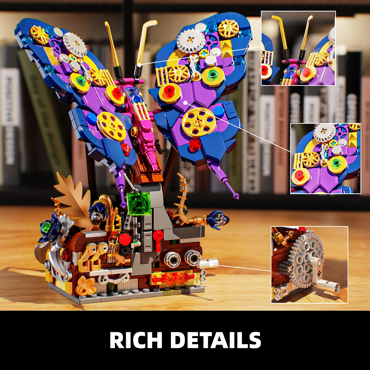 

594PCS Mechanical Butterfly Block Toys Sets Assembly Puzzle Constructible Model Creative Desk Christmas Gifts