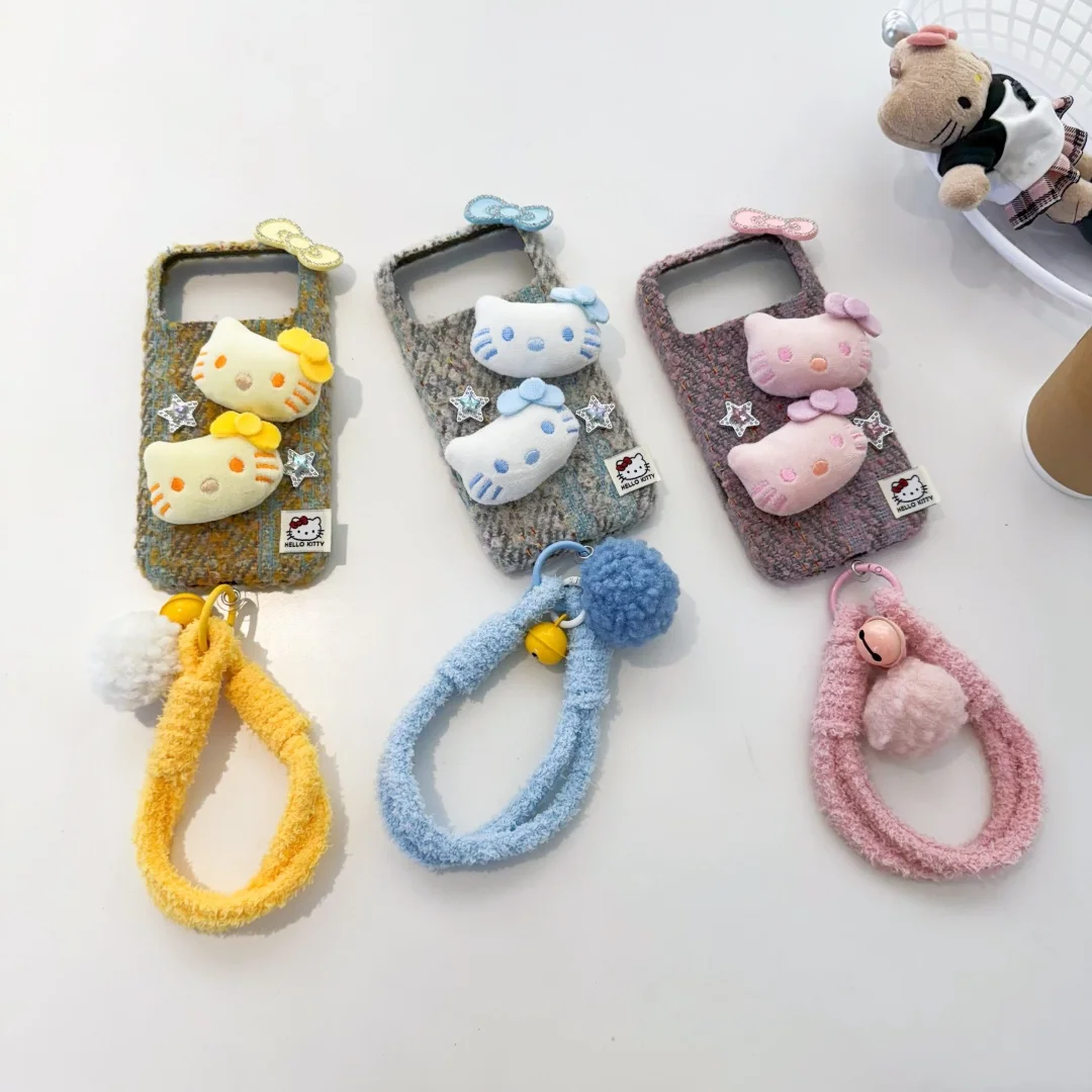 

3D-чехол для телефона Hello Kitty в трех цветах с мультяшным дизайном для iPhone 17 Pro Max, 16, 15, 14. Защитная задняя крышка. Подарок.