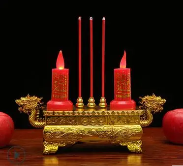 

Bilateral faucet LED electronic incense burner lamp candlestick Buddhist supplies Qingming electric incense burner manufacturers