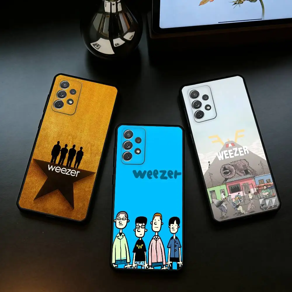 COOL W-Weezer  Soft Silicone Black Cover Phone Case For Samsung Galaxy A73,A72,A71,A70,A53,A52,A51