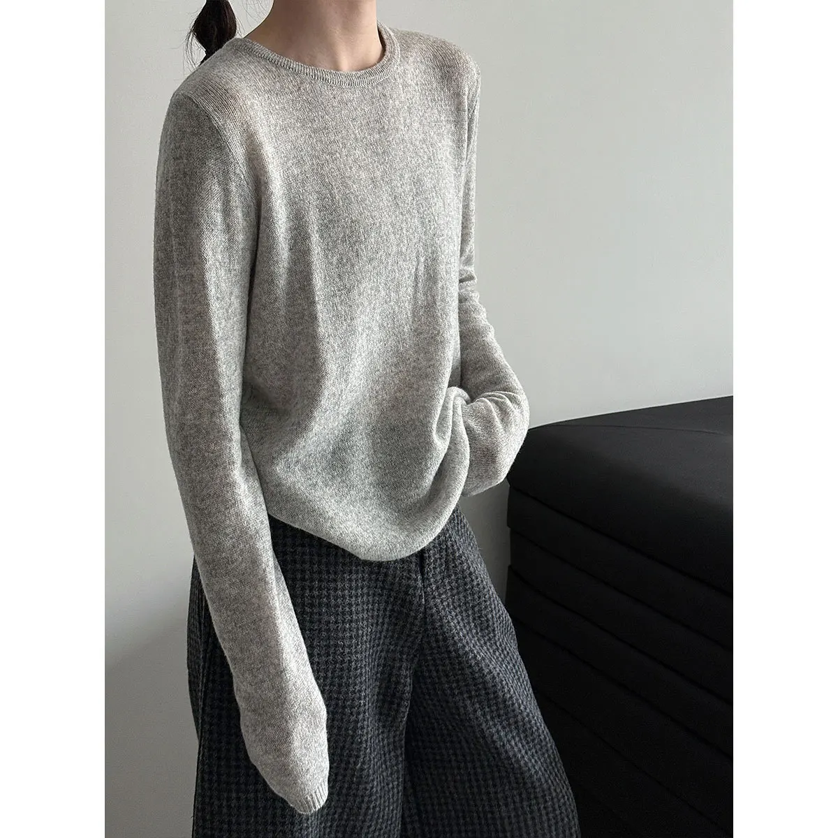 

Шерстяная трикотажная базовая рубашка для женщин, осенний новый облегающий топ для похудения